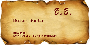 Beier Berta névjegykártya